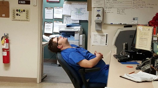 nurses at stratton va hospital said they contacted a supervisor on oct. 27 after they reported being unable to wake keil mccarran, seen here allegedly sleeping on duty at a nurse\'s station.a nurse at stratton va hospital, was unable