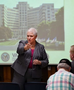 stratton va medical center director linda weiss fields question about the health care facility during a town hall meeting wednesday morning, sept. 10, 2014 in albany, n.y. (skip dickstein/times union) photo: skip dickstein / 00028491a