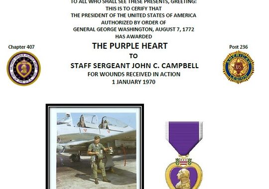 former staff sgt. john c. campbell will receive his