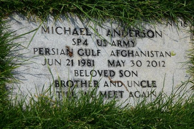 army veteran michael anderson was buried with full honors and at taxpayers\' expense in a michigan military cemetery after police say he went on a deadly shooting spree.