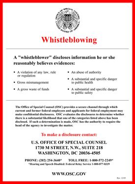 whistleblower rights poster at the va photo