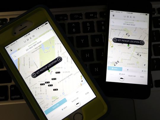 smartphones display uber car availability in new york