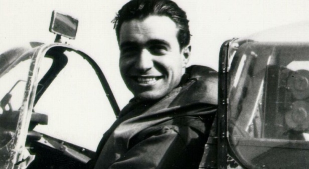 steve pisanos sits in his spitfire after a mission over france in 1942.