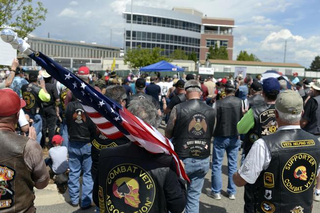 more than 150 veterans supporters staged a rally in a parking lot may 31, 2015 to demand completion of a vastly over-budget and long-delayed va medical