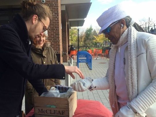 a veteran redeems his v2rx vouchers at the brookland