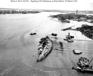 righting the uss oklahoma march 1943.