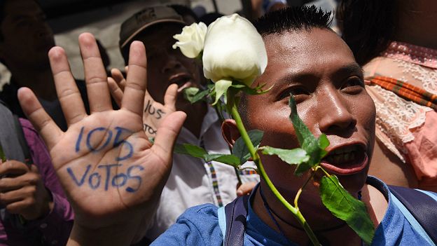 manifestante en guatemala