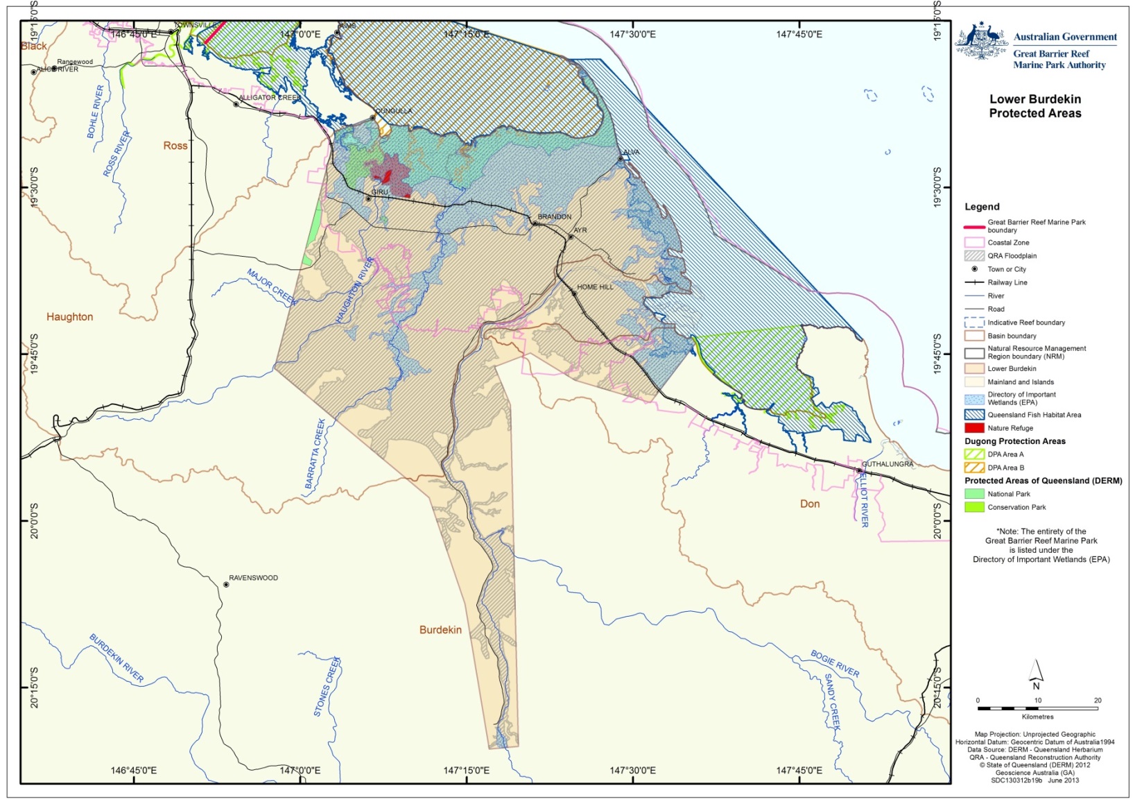 figure 11 is a map showing the spatial extent of some matters of national environmental significance. the coloured sections on the map include world heritage properties, national heritage properties, ramsar wetlands, nationally important wetlands, national parks, conservation parks, forest reserves and fish habitat areas.