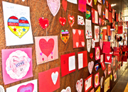 wall of valentines to veteran patients