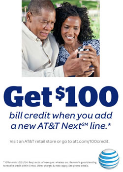 get $100 bill credit when you add a new at&t next line*