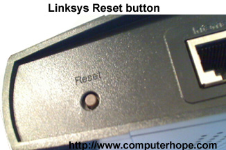 linksys router reset button