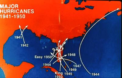 graph image showing major hurricanes from 1941 to 1950