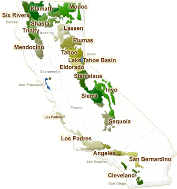 forest maps, ca