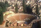 arial photograph of an arena at pompeii