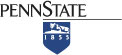 penn state shield logo with black text and blue shield