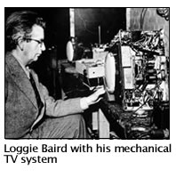 loggie baird with his mechanical tv system