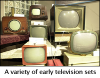 a variety of early television sets