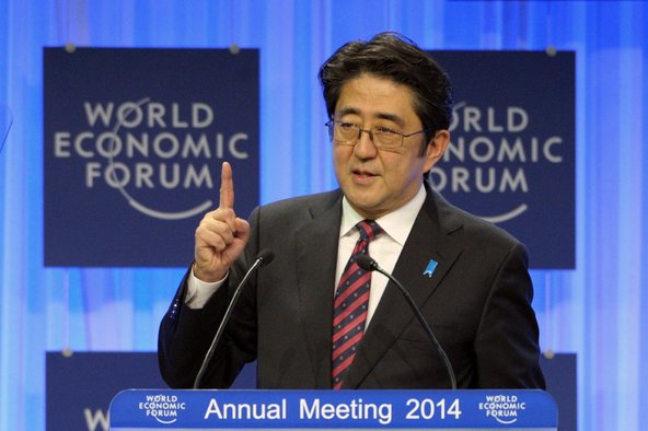 rime minister shinzo abe of japan at the world economic forum last wednesday.
