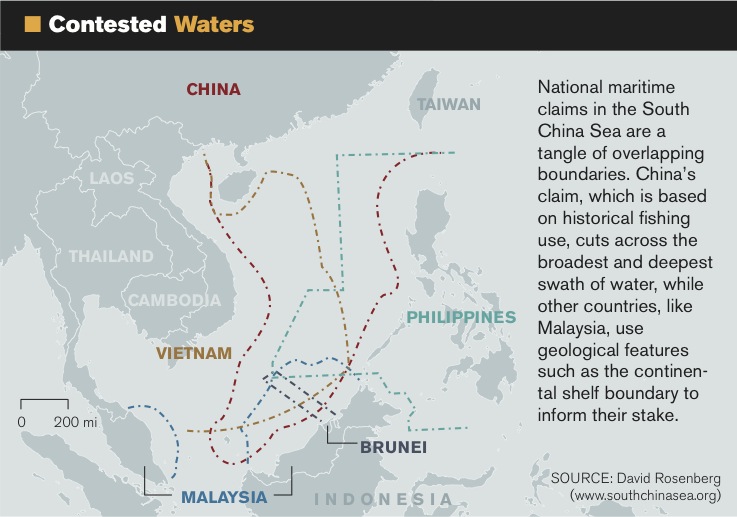 ontestes waters of the south china sea