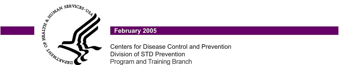 hhs logo july 2008 centers for disease control and prevention division of std prevention program and training branch