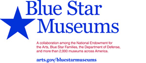 blue star musuems color logo and text