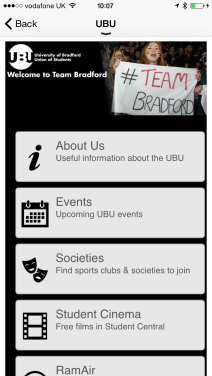image of the new look ubu menu.
