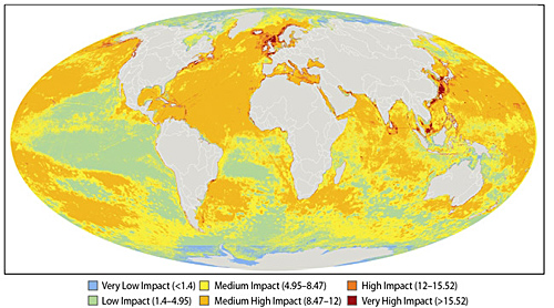 map courtesy of benjamin halpern of the national center for ecological analysis and synthesis