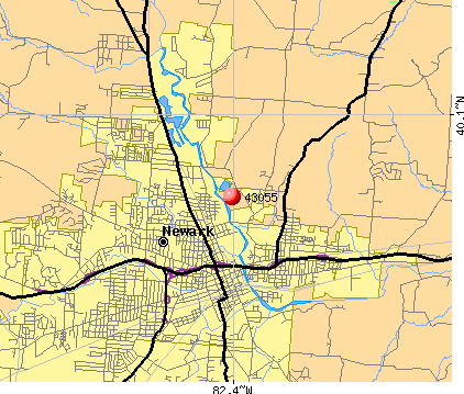 newark, oh (43055) map